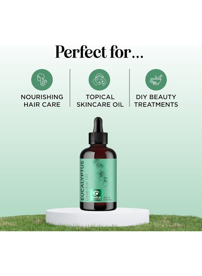 Maple Holistics Pure Eucalyptus Essential Oil 4oz - Invigorating Eucalyptus Essential Oil for Diffuser Home Spa Aromatherapy and Natural Bath Oil - Eucalyptus Oil for Diffuser Dry Scalp Care and DIY Skin Care - Image 2